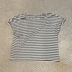 Green Envelope Black and White Striped Tee
